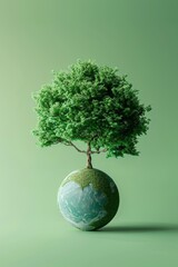 Wall Mural - Save our Planet Concept, Environmental Conservation, Global Warming Awareness, Sustainable Future, enewable Energy Solutions, Global Community for Environment Protection