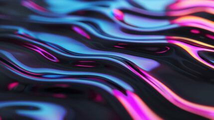 Wall Mural - Abstract vibrant background with neon lights and fluid shapes creating a modern, dynamic texture with vivid colors and smooth flowing patterns.