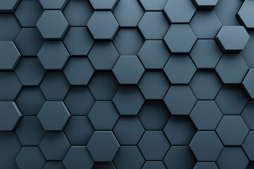 Poster - Abstract   of dark hexagonal shapes creating a modern, geometric pattern. Perfect for backgrounds, technology themes, or contemporary design elements.