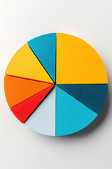 Poster - Colorful pie chart with various segments representing different data. Vibrant visual for business, analytics, or presentations.