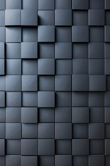 Poster - Abstract  grid of dark cubes creating geometric patterns and shadows, emphasizing modern design and texture. Ideal for backgrounds and digital graphics.
