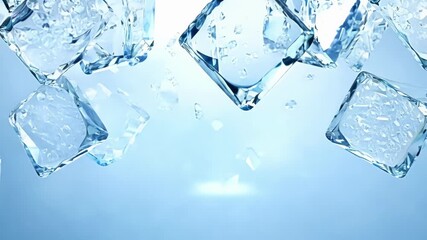 Poster - Sparkling shards of ice cascade gracefully, creating a mesmerizing dance of light and texture in a dreamlike ambiance.