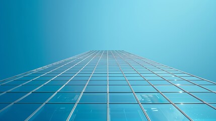Poster - Blue sky background wallpaper copy space architecture white urban design exterior construction facade structure tower view building house built downtown cityscape futuristic skycraper  : Generative AI