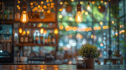 Leinwandbilder - Blur Thai style interior restaurantBackground blurred couter coffee bar Resturant cafe cafe blurred background with bokeh : Generative AI