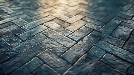 Poster - Herringbone Floor Texture Wall pattern sidewalk flooring pavement paper footpath wallpaper material for cgi : Generative AI