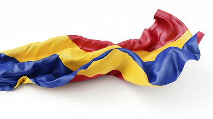 A waving flag of Chad on a white background.