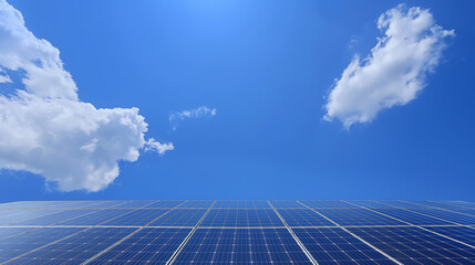 Wall Mural - arafed photo of a solar panel with a blue sky in the background