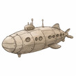 © Talesha - cartoon drawing of a submarine with a turret on top