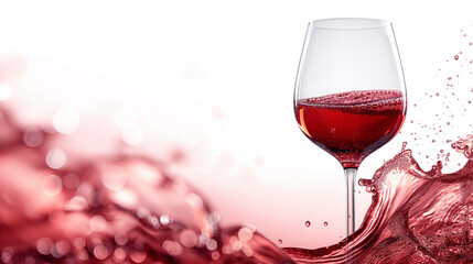 there is a glass of wine with a splash of red liquid