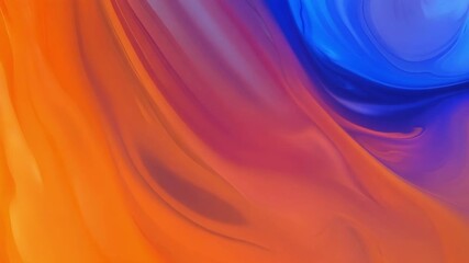 Poster - vivid hues collide and swirl, creating a mesmerizing blend of orange and blue that captivates the se