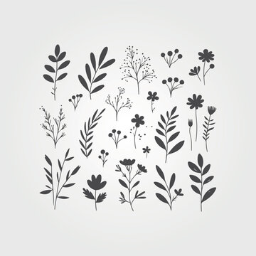 forest nature with leaves plants and flowers. Tropical doodle frame illustration for events and flyers. nature vector graphics style.