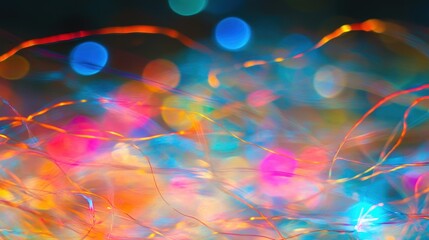 Poster - Colorful light trails create a vibrant and abstract display, capturing the essence of creativity at night
