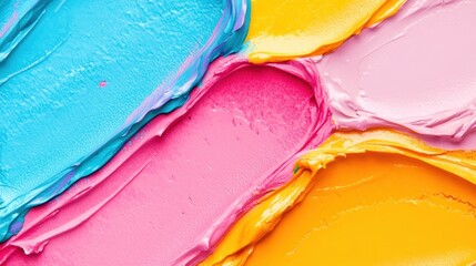 Poster - Swirling colorful paint strokes blend harmoniously, creating a lively abstract composition full of energy