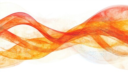 Poster - Dynamic flowing waves in shades of orange create a mesmerizing abstract representation of energy and movement