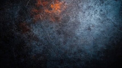 Poster - A dark textured slate background featuring hints of orange and blue tones, creating an intriguing visual depth