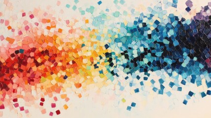 Poster - A dynamic interplay of geometric shapes in vibrant colors creates an engaging abstract design