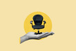 © DOERS - We are hiring. Join to the team announcement. Hiring recruitment concept hand holding a office chair.