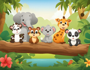 A group of small animals sitting on a tree