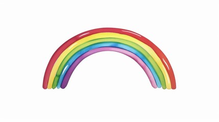 Canvas Print - Bright and cheerful watercolor rainbow illustration, perfect for adding a touch of joy to any white background decor.