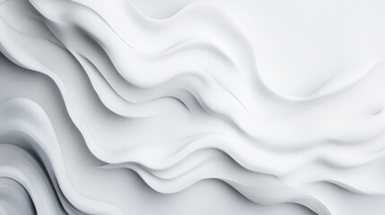 Poster - Soft, flowing white waves create a calming and elegant backdrop for artistic or design purposes