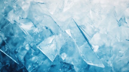 Poster - An intricate pattern of blue ice crystals showcases geometric shapes and a sparkling texture