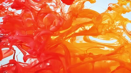 Poster - vivid swirls of orange and red dance together, showcasing the beauty of fluid art and artistic expre
