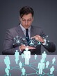© Elnur - Businessman in social networks concept