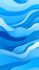 Digital blue artistic paper cut wave abstract graphic poster background