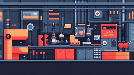 Poster - Industrial Manufacturing Background.