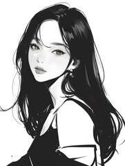 Wall Mural - Korean style beautiful girl,  Generative AI