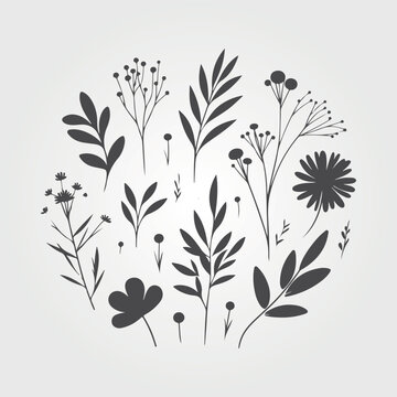 forest nature with leaves plants and flowers. Tropical doodle frame illustration for events and flyers. nature vector graphics style.