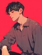 © simba kim - Korean style handsome young man, Generative AI