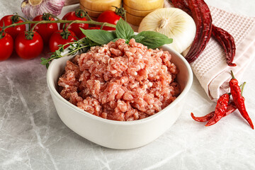 Wall Mural - Raw minced pork uncooked meat