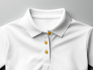 Aufkleber - Close-up view of a blank white polo shirt mockup, on a neutral background, concept of branding identity. Generative AI