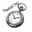 © Art Resources - Black and white Vintage engraved art of a pocket watch isolated on white background, ink sketch illustration, simple vector art design, highly detailed line art, high contrasty