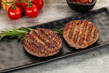 Poster - Grilled two beef burger cutlet