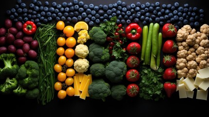 Canvas Print - Assortment of cooking vegetables healthy eating idea top view with empty space  