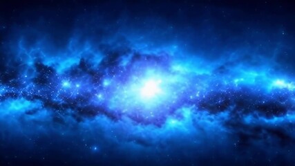 A mesmerizing cosmic scene depicting a vibrant galaxy with swirling blue hues, showcasing the vastness of the universe and celestial wonders