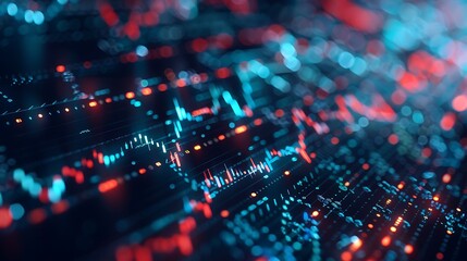 Poster - Abstract visualization of data showcasing the interplay of technology innovation and digital information.