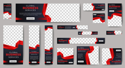 Wall Mural - corporate web banners of standard size with a place for photos. vertical, horizontal and square temp