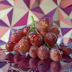 Poster - A bunch of grapes are shown in a still life painting