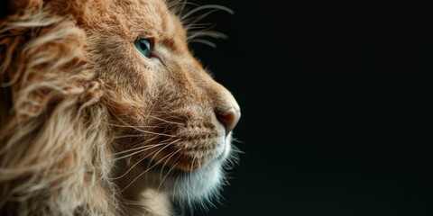 Wall Mural - close-up of a majestic lion's face