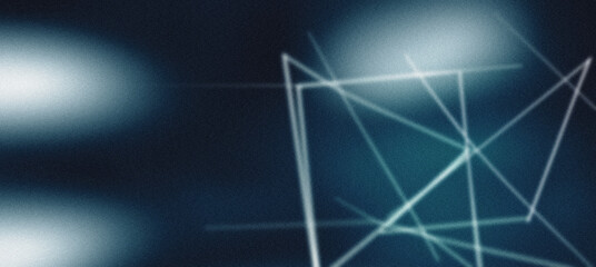 Poster - Glowing abstract geometric grid pattern on a textured blue background, perfect for technology and design projects