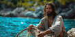 © WD Stock Photos - Jesus at the Lake of Galilee fishing and a net