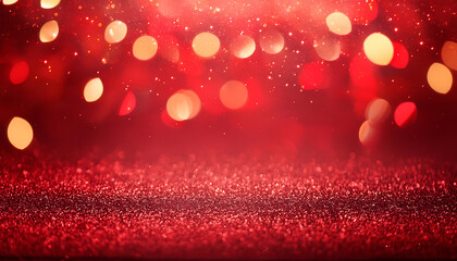 Aufkleber -  Christmas xmas background red abstract valentine, Red glitter bokeh vintage lights, Hap_1(189)