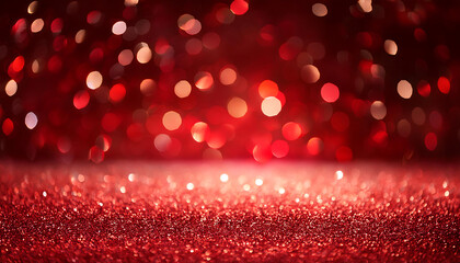 Aufkleber -  Christmas xmas background red abstract valentine, Red glitter bokeh vintage lights, Happy h_1(186)