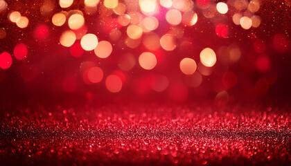 Aufkleber -  Christmas xmas background red abstract valentine, Red glitter bokeh vintage lights, Happy h_1(187)