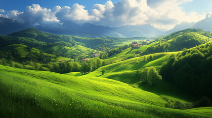 beautiful green landscape wallpaper