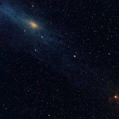 Galaxy with a central bright star surrounded by swirling clouds of gas and dust in outer space. Starry sky background with dark nebulae and distant planets.