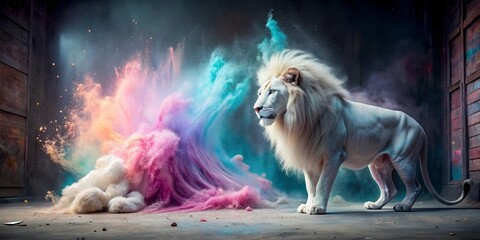 Wall Mural - the lion in the night